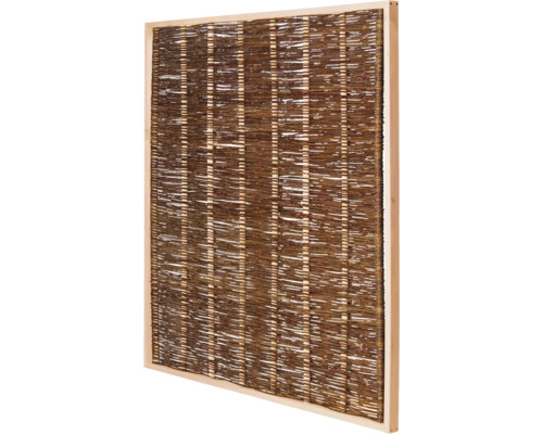 Sichtschutzelement aus Weide mit Holzrahmen