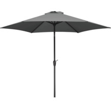 Grauer Sonnenschirm mit Kurbel