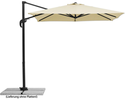 Freiarmschirm mit Standfuß für den Garten