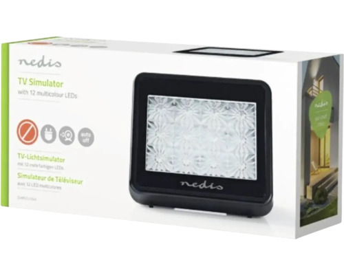 Nedis Fernsehsimulator mit zwölf mehrfarbigen LEDs im Karton