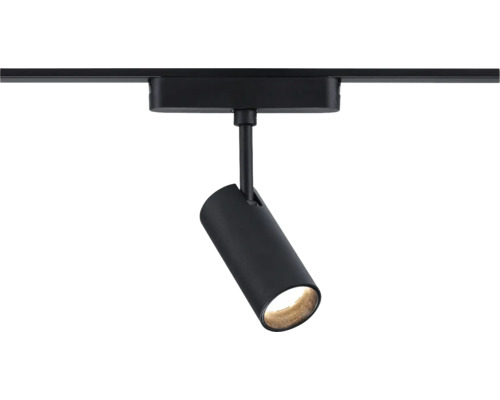 Schwarzer Stromschienenstrahler an Stromschiene