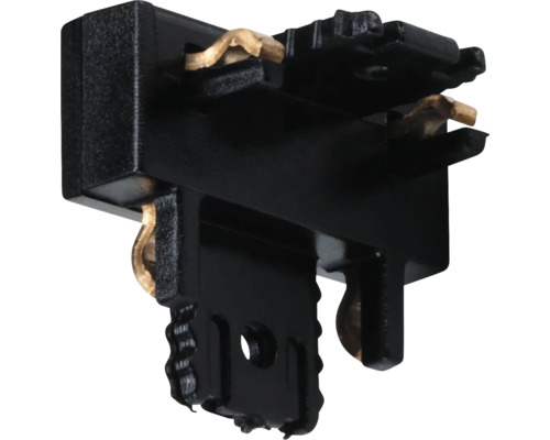 Schwarzer Elektroverteilerblock mit Metalleinsätzen