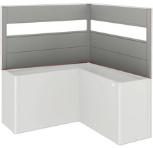 Eckbadewanne mit Badewannenverkleidung und Wandpaneelen