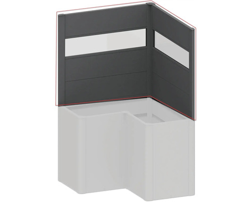 Eck-Sichtschutzzaun mit Glaselement