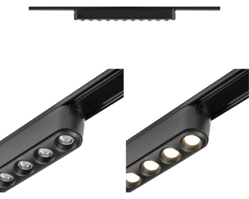 Schwarzes Stromschienen-Lichtsystem zur flexiblen Beleuchtung