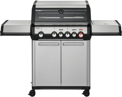 Edelstahl Gasgrill mit Seitenablagen und Unterschrank