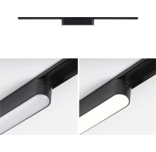 Schwarze Schienenleuchte für die Decke mit unterschiedlichen Lichteinstellungen