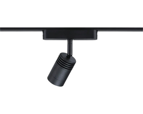 Schwarzer LED-Strahler an Stromschiene