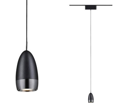 Schwarze Pendelleuchte mit tropfenförmigem Design