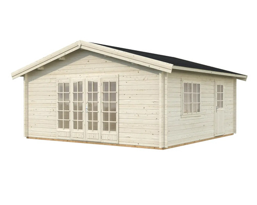 Holzgartenhaus mit Doppeltür, Fenster und Satteldach