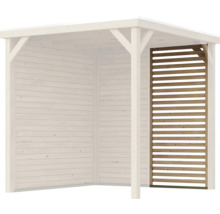 Holzpavillon mit Lamellenwand zur Beschattung