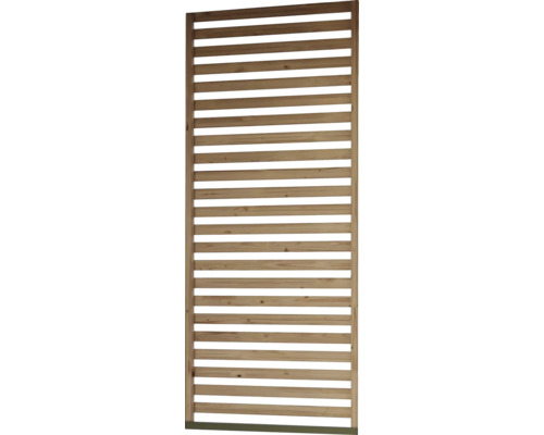 Holzzaun mit horizontalen Lamellen für den Garten