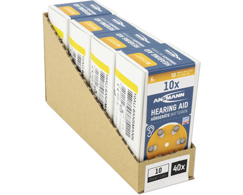 Ansmann Hörgerätebatterien Größe 10, 40 Stück in einer Packung