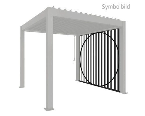 Pergola mit Lamellenwand als Sichtschutz