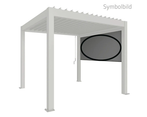 Rollo Biohort elektrisch 3,5 m 327 x 10 x 235 cm grau Pergola mit Seitenteil als Sichtschutz