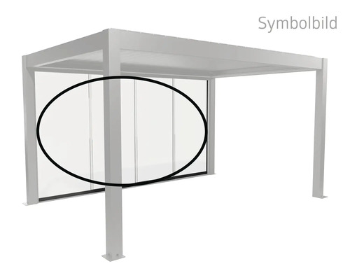 Glasschiebewand Biohort 4 m 365 x 9 x 235 cm dunkelgrau Pergola mit Glasschiebewand als Windschutz
