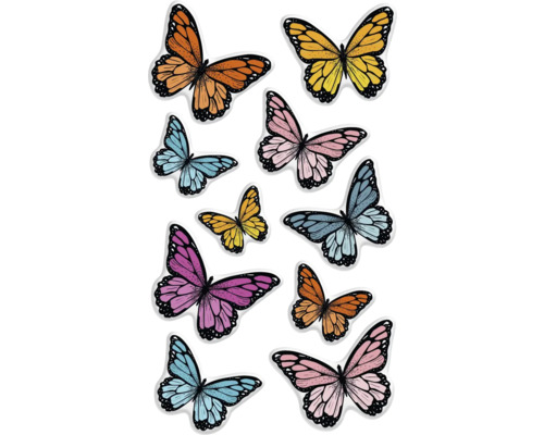 Mehrere bunte Schmetterlingsaufkleber