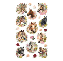 Dekorative Pferdeaufkleber mit Blumendesign