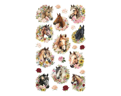 Dekorative Pferdeaufkleber mit Blumendesign