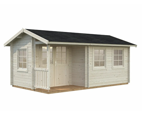 Gartenhaus mit Fenstern und überdachter Veranda