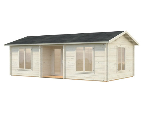 Holzgartenhaus mit Fenstern und Tür