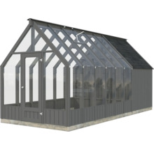 Gewächshaus mit Glastüren und Dachfenster