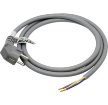 Graues Stromkabel mit Stecker und offenen Enden