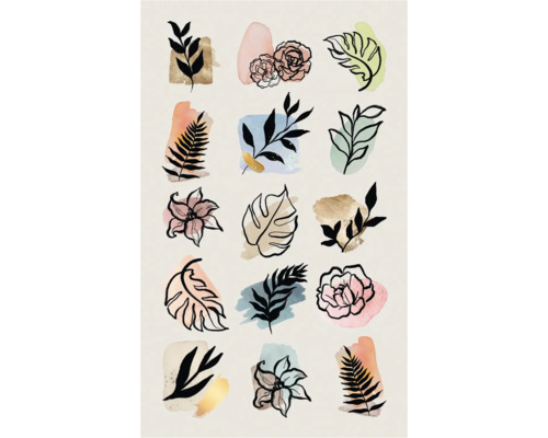 Illustration verschiedener Pflanzen und Blumen