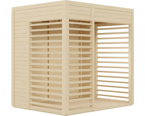 Holzgartenhaus mit Lamellenwänden