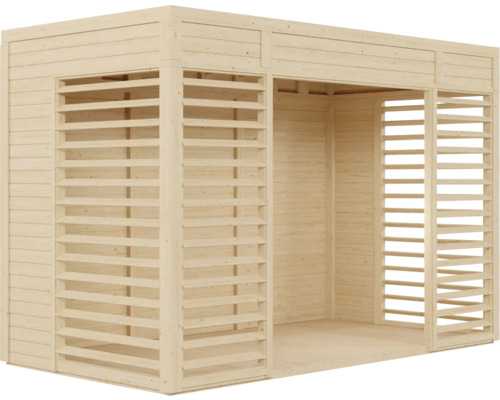 Holz Gartenhaus mit Lamellenwänden