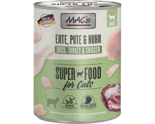 Mac's Super Food Katzenfutter Ente, Pute und Huhn Dose