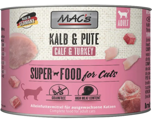 Mac's Katzenfutter Kalb und Pute Dose