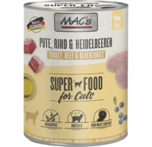 Mac's Super Food Katzenfutter mit Pute, Rind und Heidelbeeren Dose