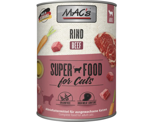 Mac's Rind Katzenfutter Dose für ausgewachsene Katzen
