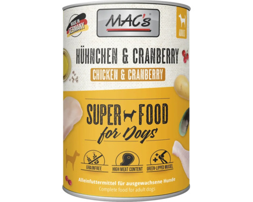 MAC's Hühnchen und Cranberry Hundefutter in Dose
