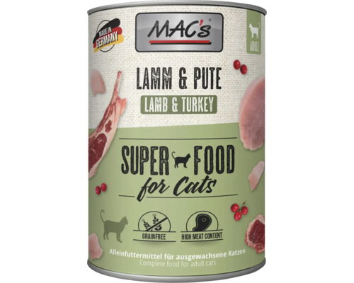 Mac's Katzenfutter Lamm und Pute Dose