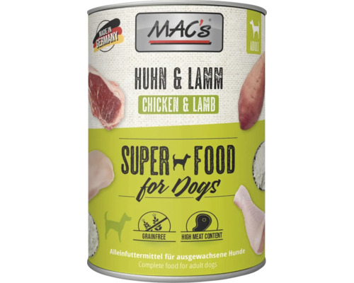 Mac's Hundenassfutter Huhn und Lamm in Dose