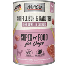 MAC's Hundenassfutter mit Rind und Karotten, Alleinfuttermittel für ausgewachsene Hunde