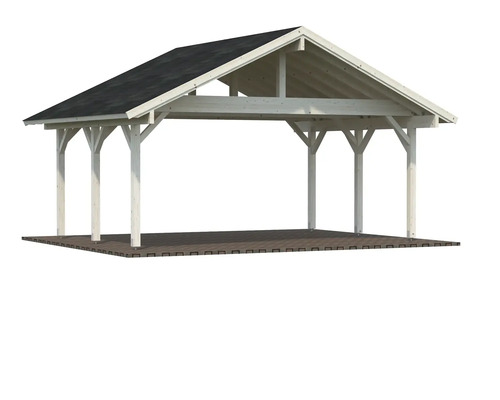 Holzpavillon mit Dach und Holzboden