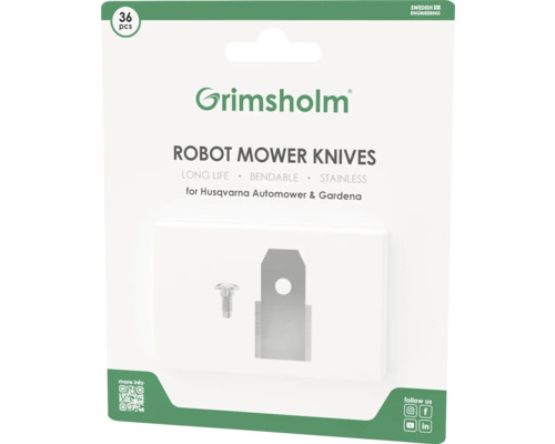 Grimsholm Robotermäher Messer, 36 Stück, für Husqvarna Automower und Gardena