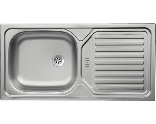 Spülbecken aus Edelstahl mit Abtropffläche