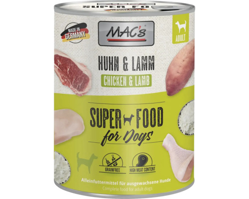 Mac's Hühnchen und Lamm Hundefutter in Dose