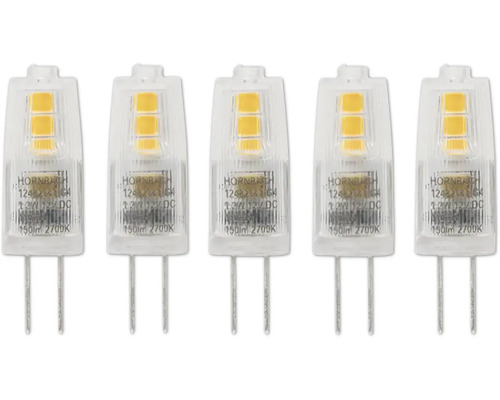 Fünf Stiftsockellampen