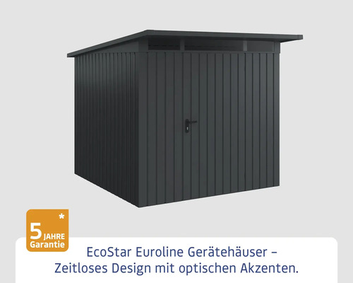 EcoStar Euroline Gerätehaus mit fünf Jahren Garantie
