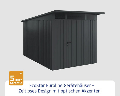 EcoStar Eurolinie Gerätehaus mit zeitlosem Design und fünf Jahre Garantie