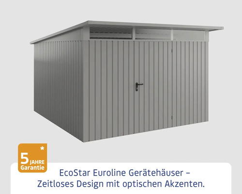 EcoStar Euroline Gerätehaus mit fünf Jahren Garantie