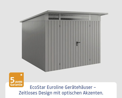 EcoStar Euroline Gerätehaus mit fünf Jahren Garantie