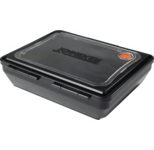 Schwarze Tacklebox mit transparentem Deckel