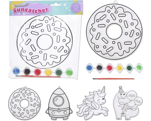 Malset mit Donut Motiv, Pinsel und Farben