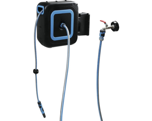 Aufroller für Gartenschlauch mit Wasserhahnanschluss